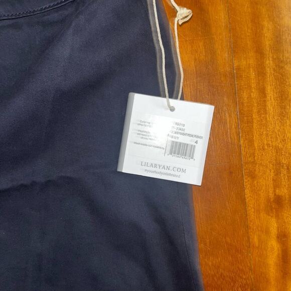 Lila Ryan The Jase Slim Straight Pedal Pusher - NAVY -Size 4​ - Picture 2 of 4